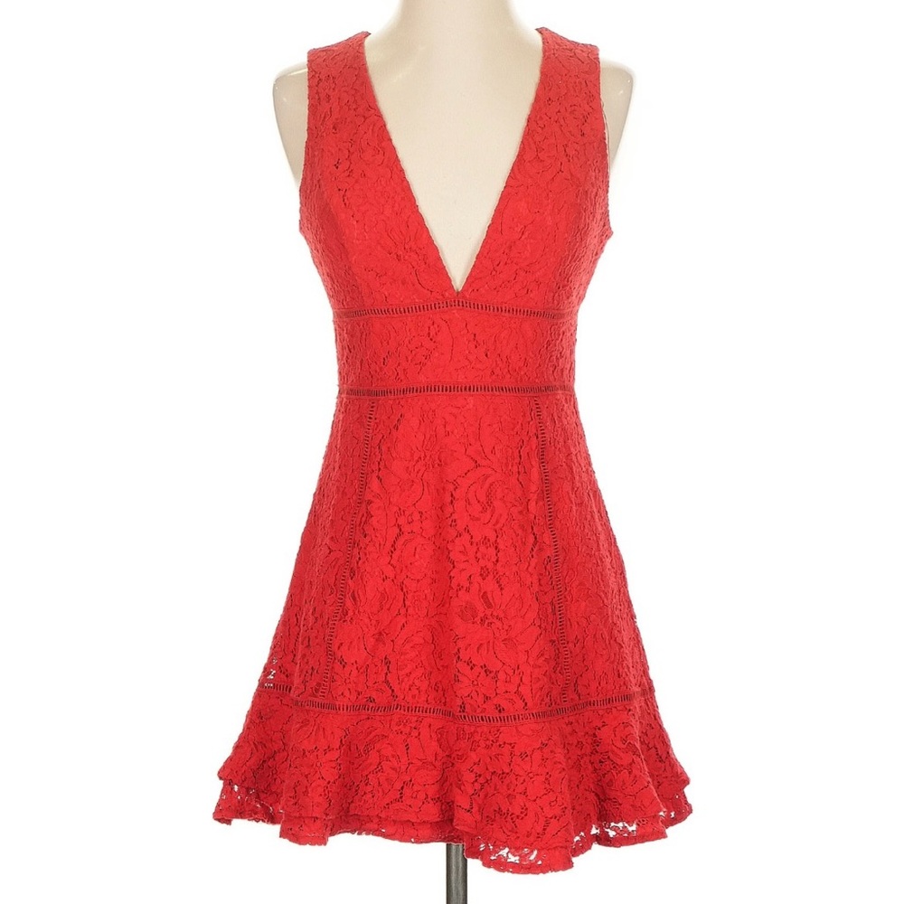 Red Lace Cocktail Dress